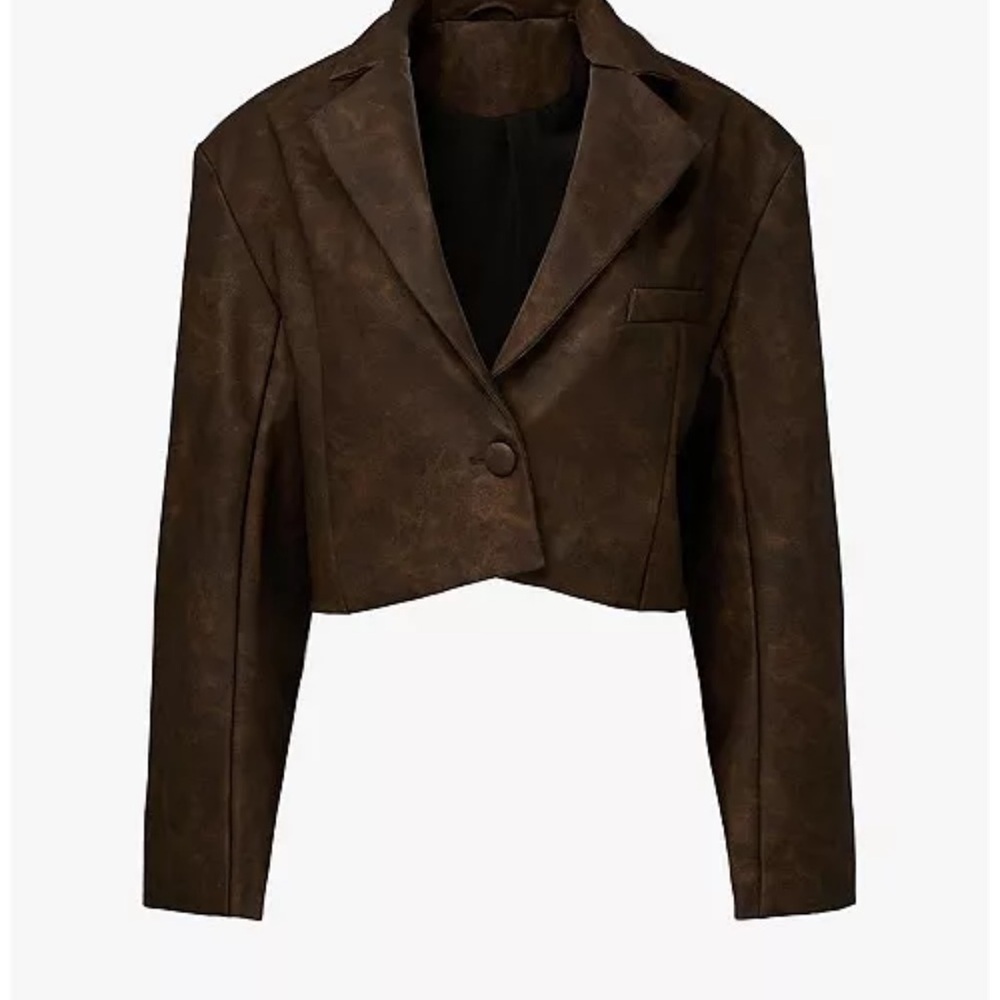 WeWoreWhat NWT Patina Cropped Blazer 🤎 Size Medium 🤎 - Picture 3 of 3